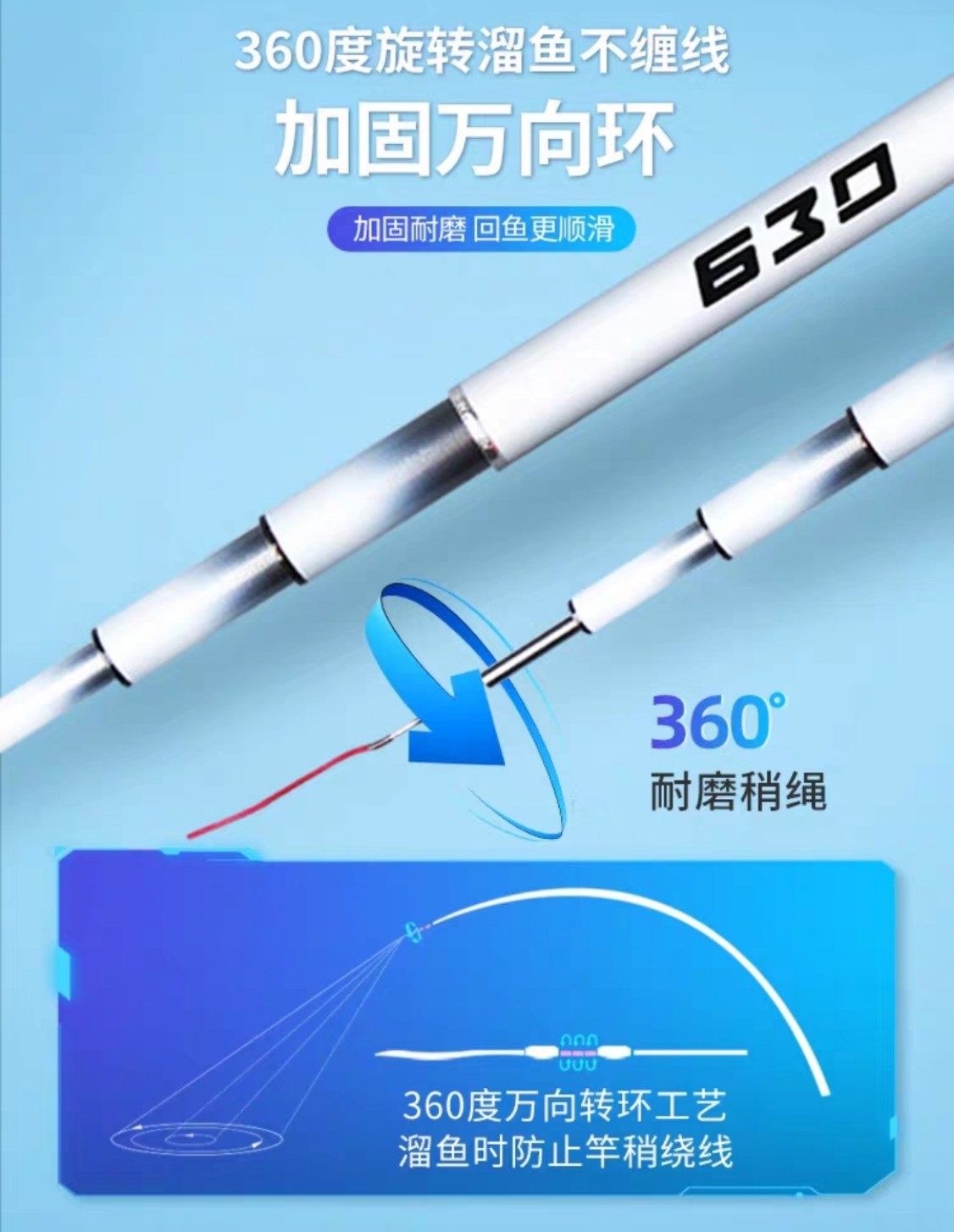 Cần Tay Hắc Bạch Cổ Thiên Lạc 5h - Kèm 1 Ngọn Phụ.