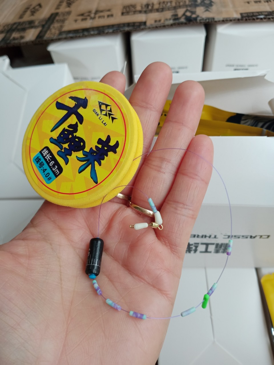 Dây Trục Câu Đài Buộc Sẵn Cước Câu Cá Tàng Hình phụ kiện câu đài cước trục câu cá ( trục vàng )