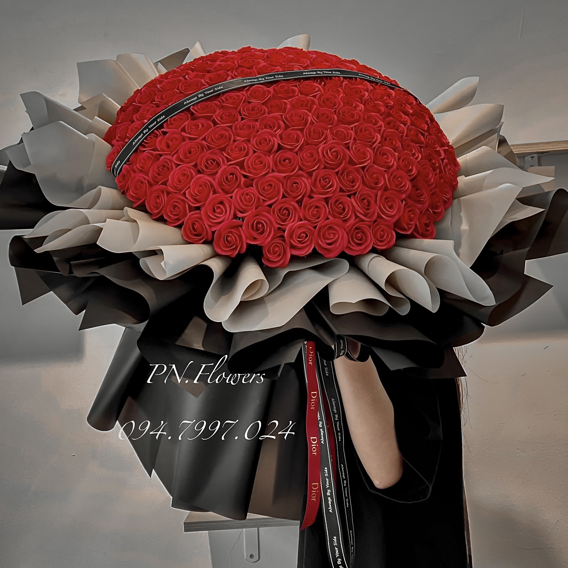 Hoa Sáp 199 Bông Đỏ Mẫu Tròn