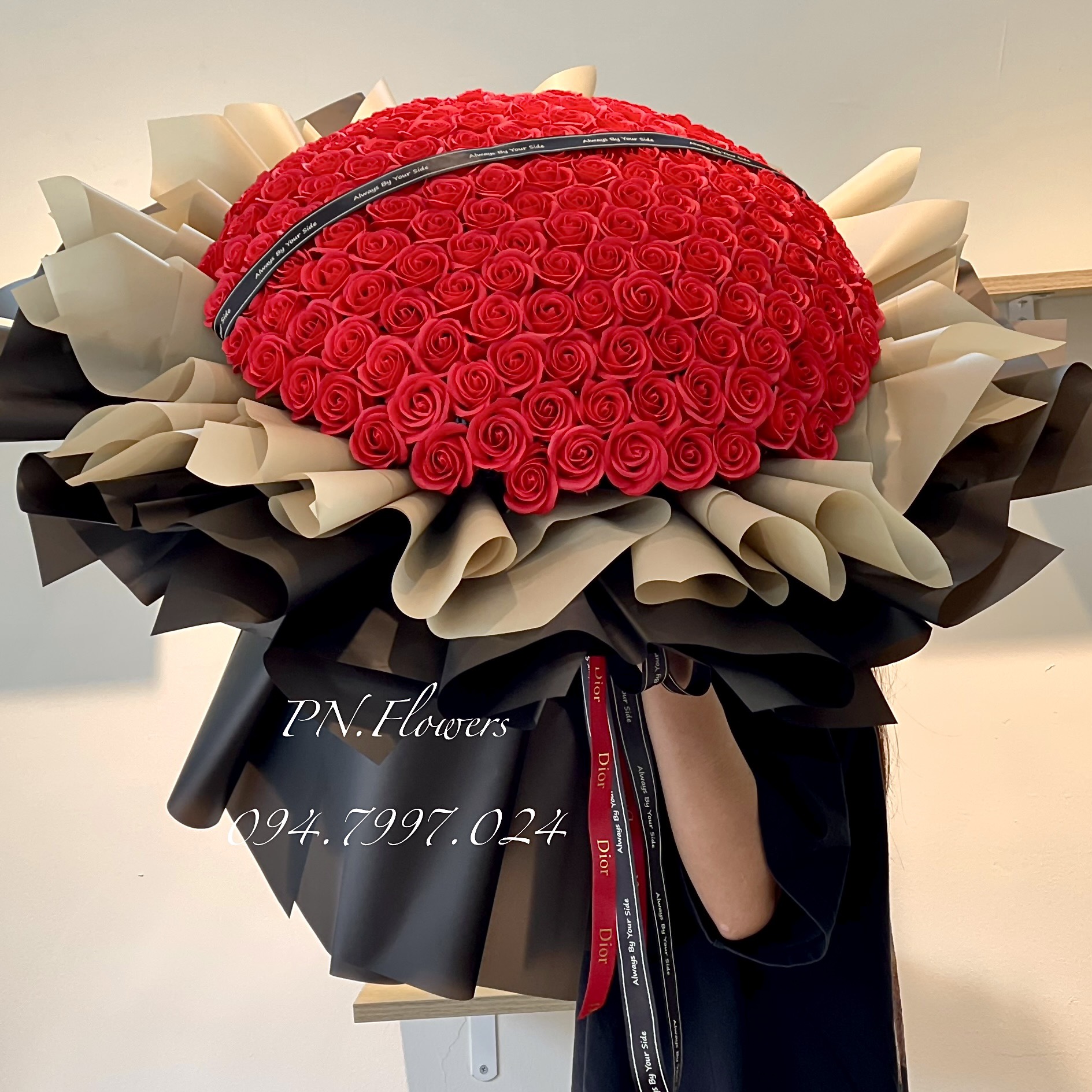 Hoa Sáp 199 Bông Đỏ Mẫu Tròn