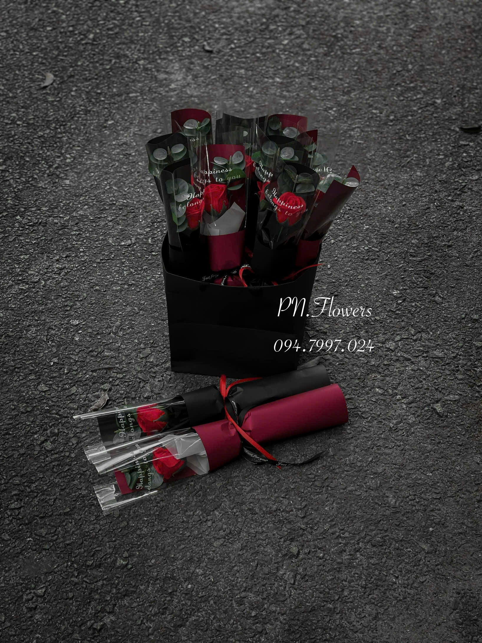 bó hoa sáp 1 bông đỏ