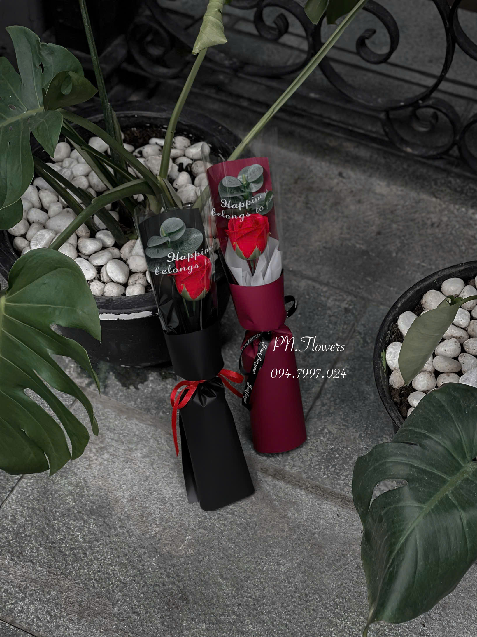 bó hoa sáp 1 bông đỏ