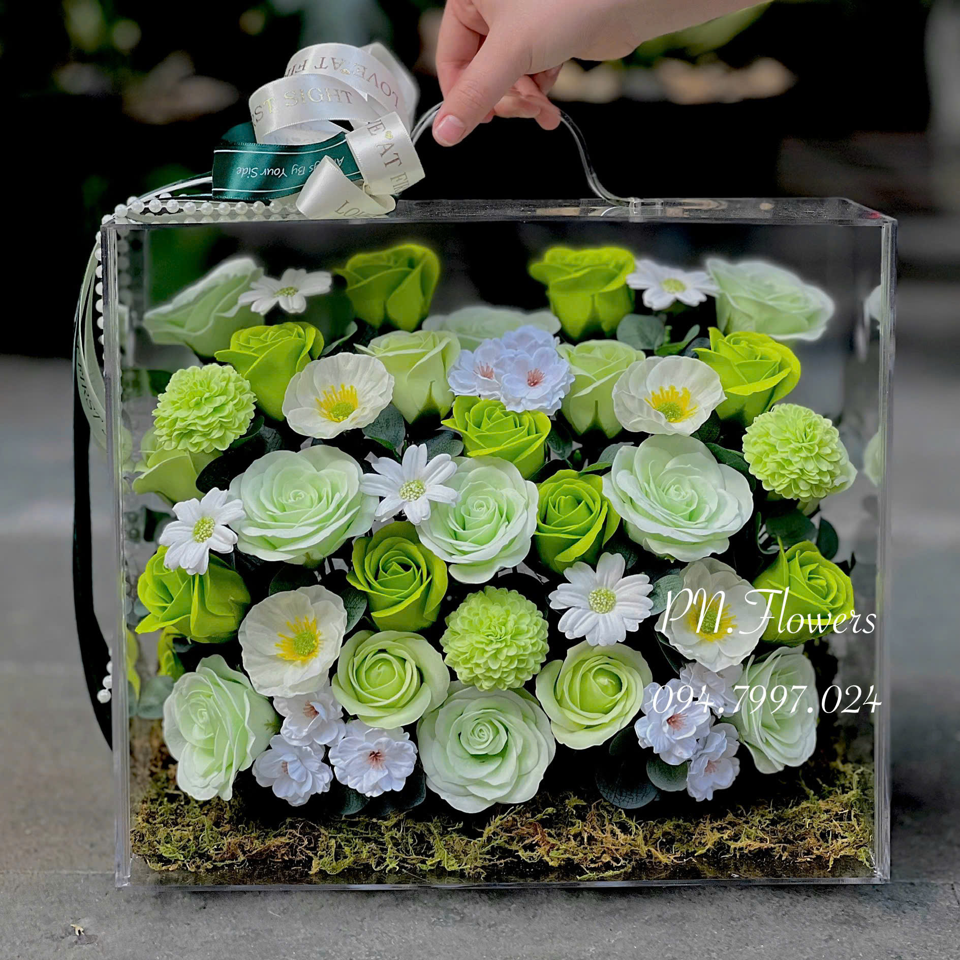 Vali Hoa Sáp Đẹp Tone Xanh Lá Size Lớn