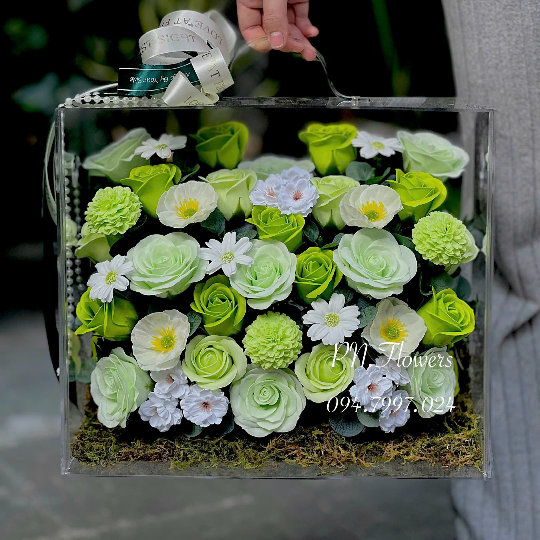 Vali Hoa Sáp Đẹp Tone Xanh Lá Size Lớn