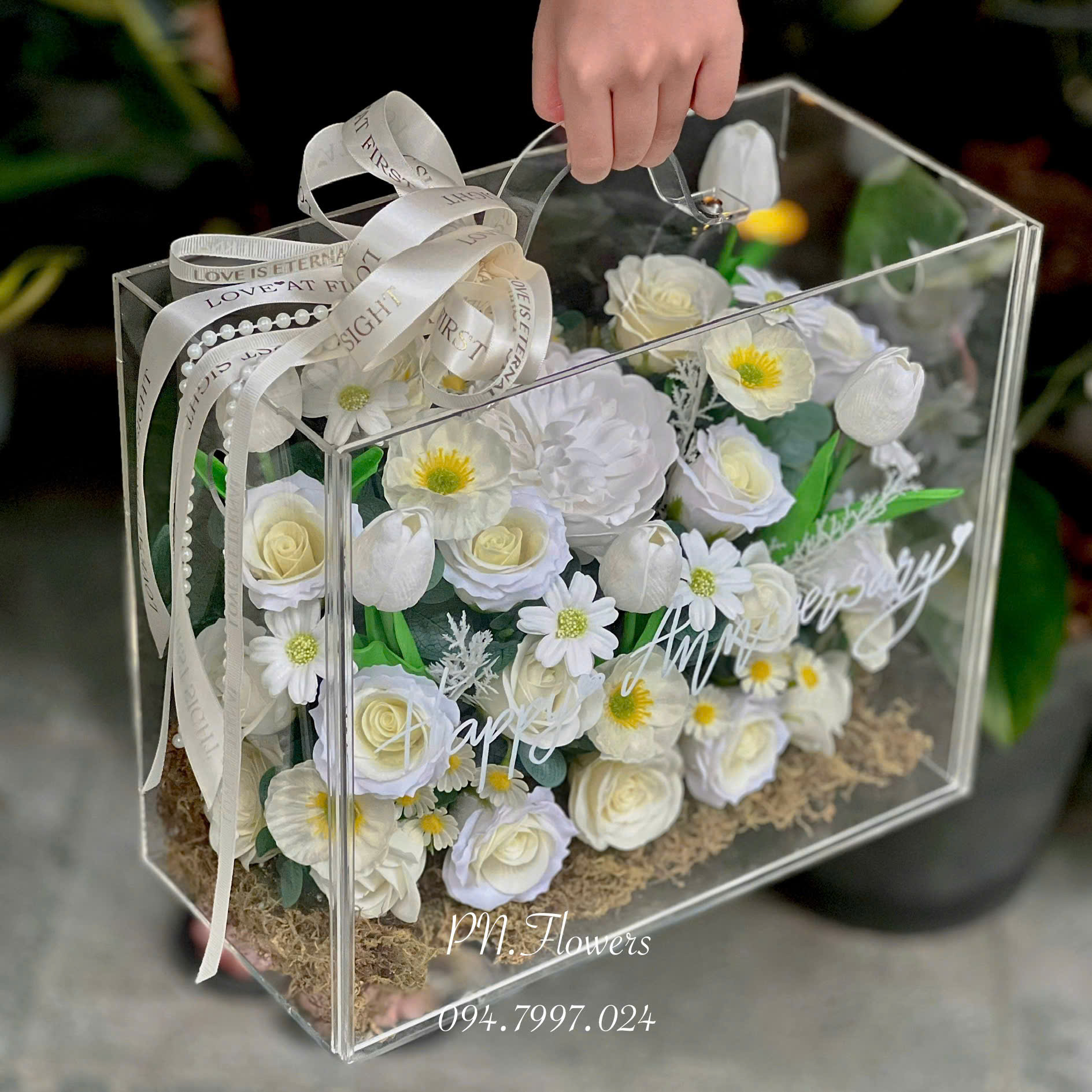 Vali Hoa Sáp Đẹp Tone Trắng Kem Size Lớn