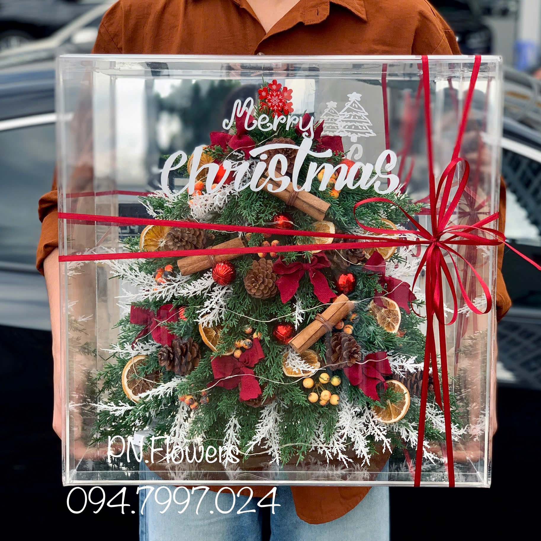 Hộp Cây Thông Noel Mix Có Đèn