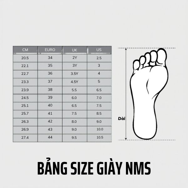 bảng size NMS