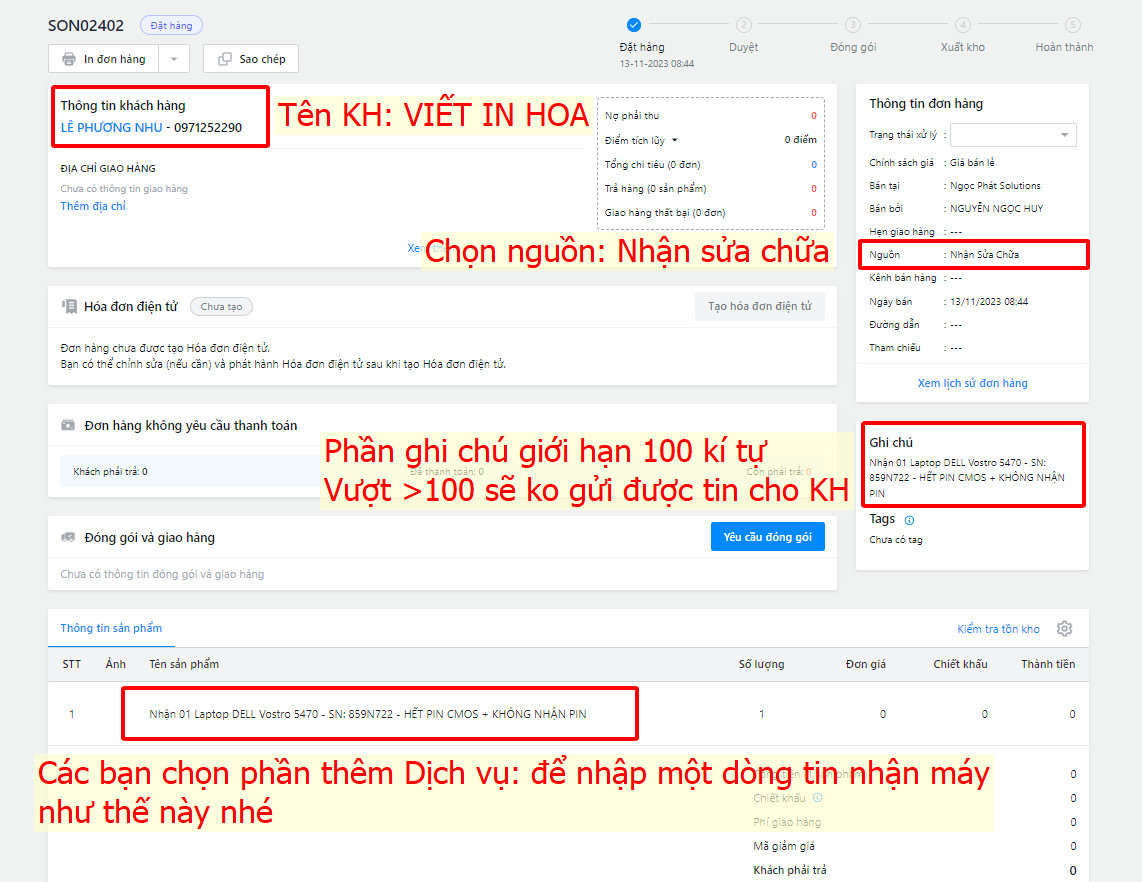 HƯỚNG DẪN TẠO ĐƠN SAPO & ĐĂNG LỊCH TRELLO 1. NHẬN SỬA CHỮA