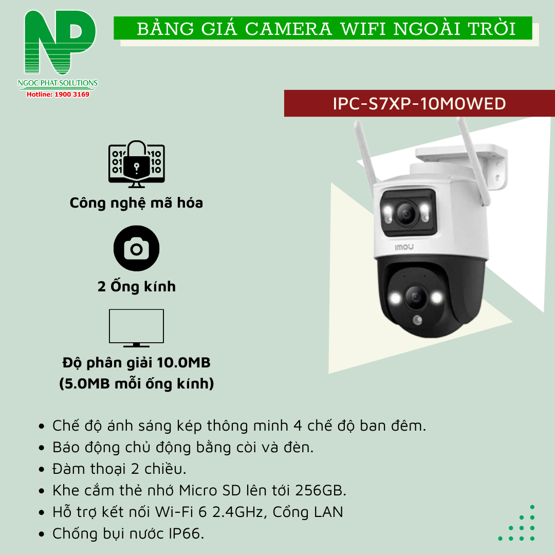 Camera Wifi iMOU Cruiser Dual 10MP IPC-S7XP-10M0WED