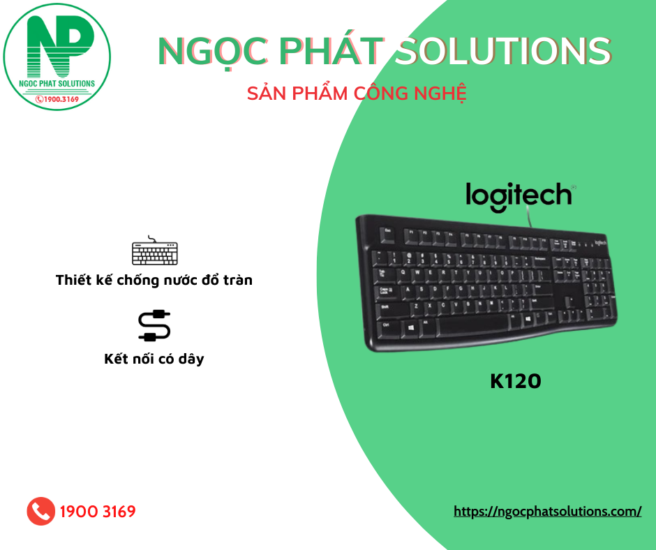 Bàn phím LOGITECH K120 có dây