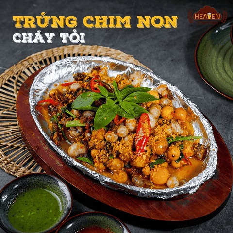 Trứng chim non cháy tỏi