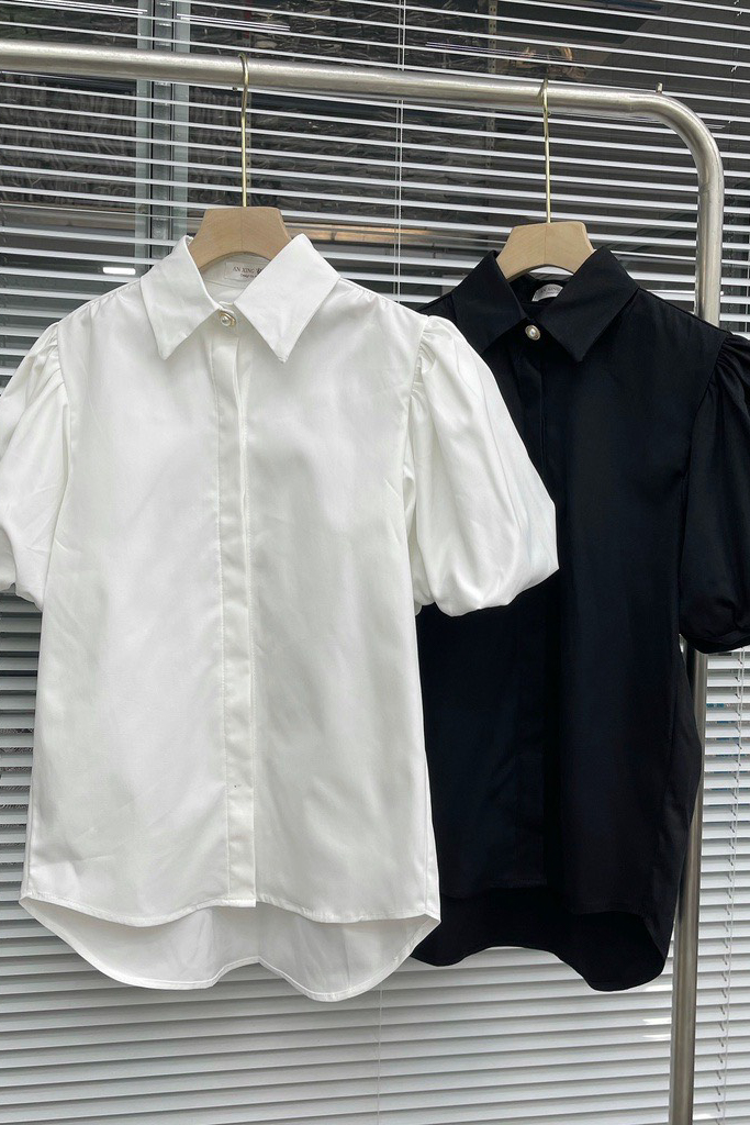 Áo sơ mi trắng tay phồng ASM0723  Thời trang công sở KK Fashion