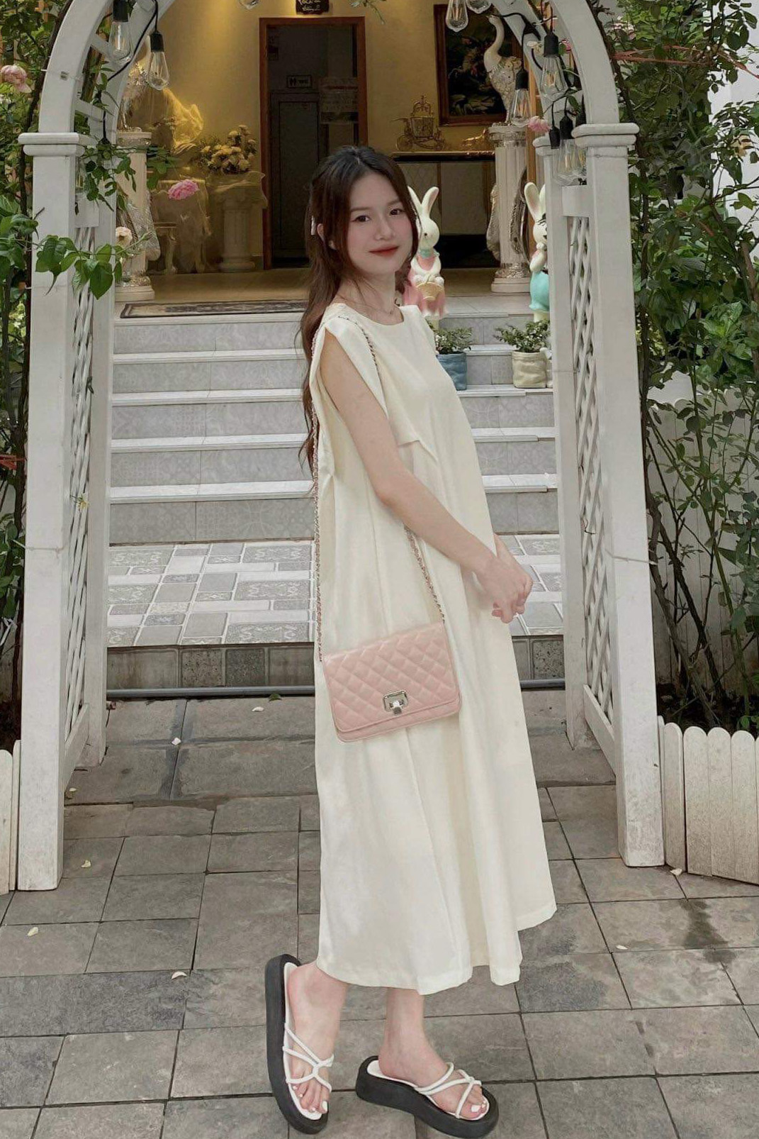 Set chân váy dài jean phong cách Hàn Quốc trẻ trung năng động Set áo sơ