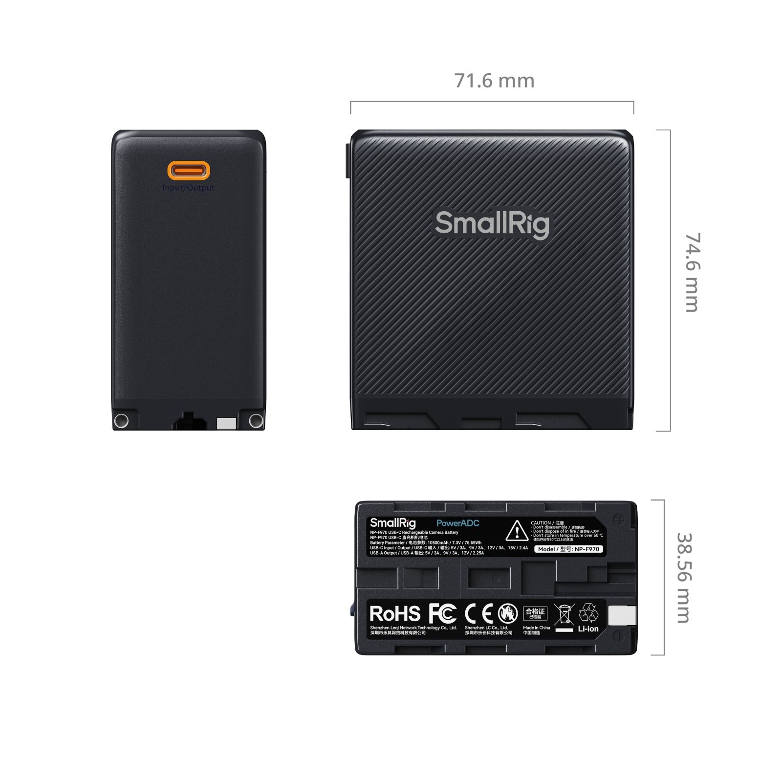 Pin SmallRig 4469 NP-F970 USB-C Green