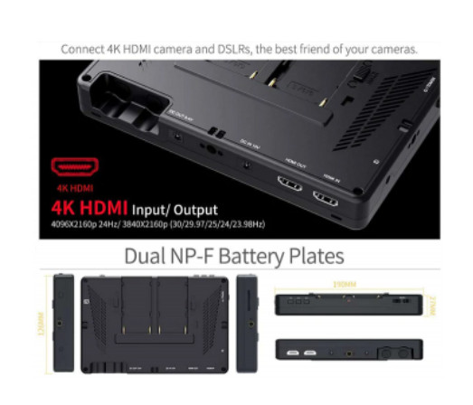 Chân máy Symbol ZO600M - Màn Hình Feelworld 5.5" với độ phân giải FHD 1080p