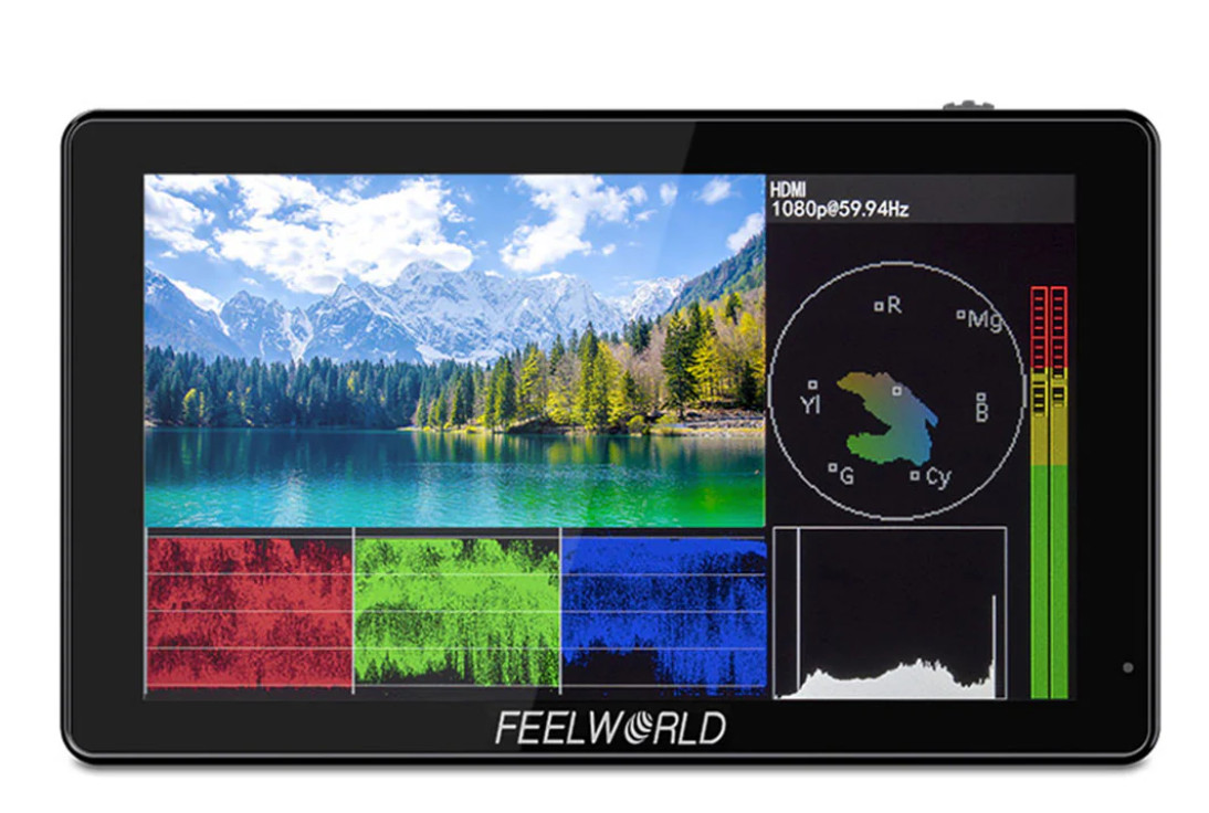 Màn hình FEELWORLD LUT5 5.5 Inch 3000nit Touchscreen DSLR Camera Field Monitor F970 Power and Install Kit