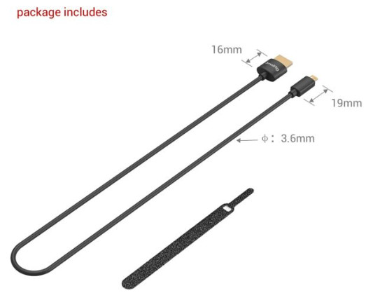 Cáp 3041 HDMI 4K Ultra 55cm hỗ trợ Máy ảnh giao diện loại HDMI-C và màn hình giao diện loại HDMI-A