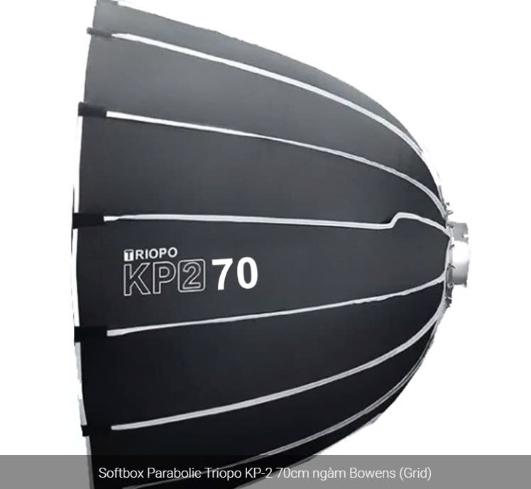 Softbox Parabolic Triopo KP-2 70cm Có Tổ Ong
