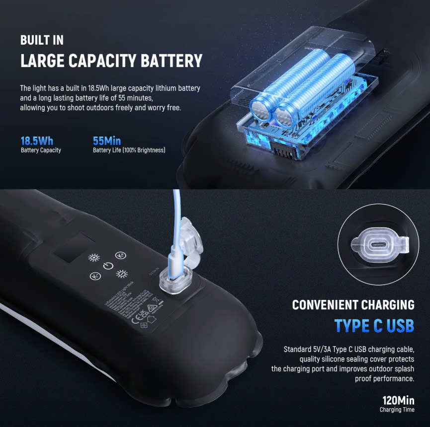 Đèn LED NEEWER BASIC GC21B 21W Bi-Color Handheld Inflatable LED Tube Light