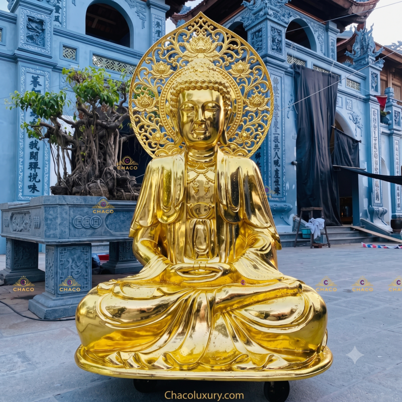 Tượng Phật sơn son thếp Vàng 9999