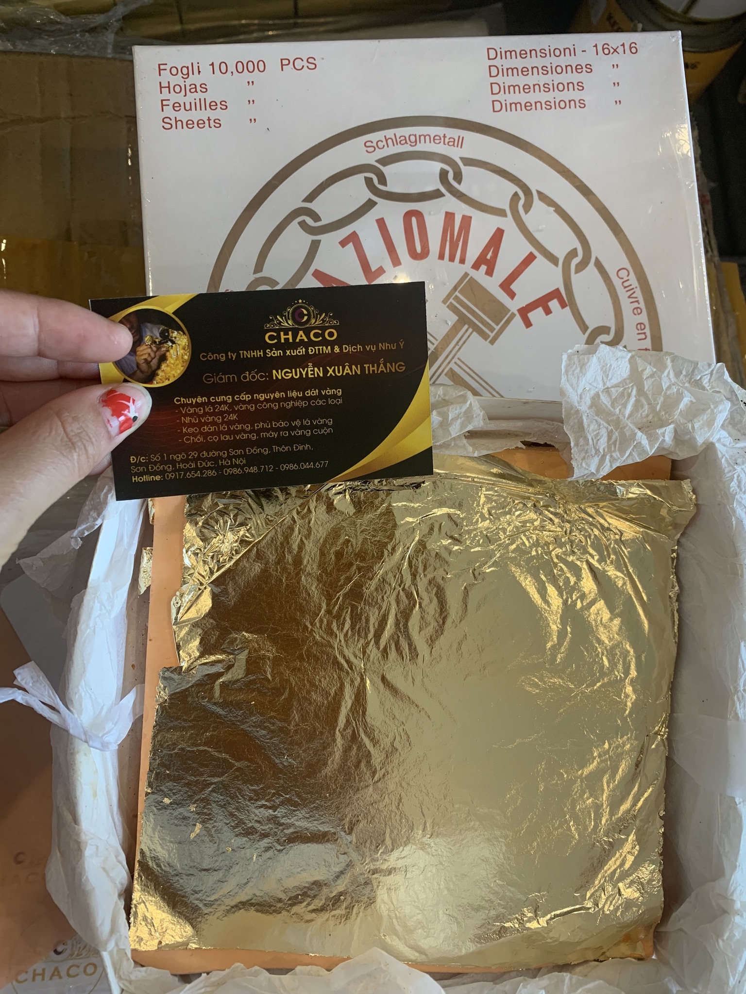 Vàng Ý  KT 16cmx16cm 1000 Lá