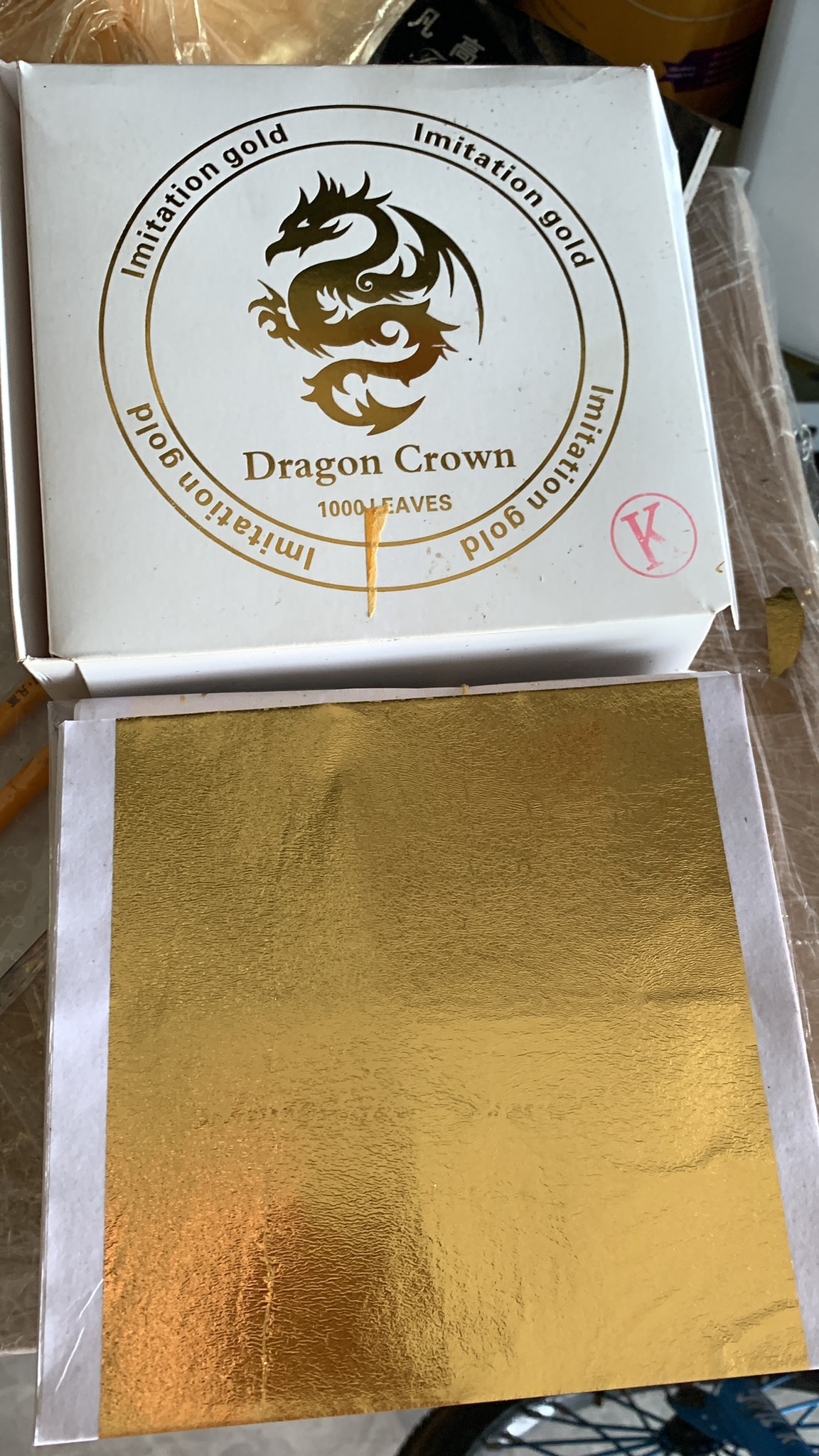 1000 lá vàng Rồng khổ 14cm x 14cm chuyên dát vàng tượng phật, trang trí đồ nội thất