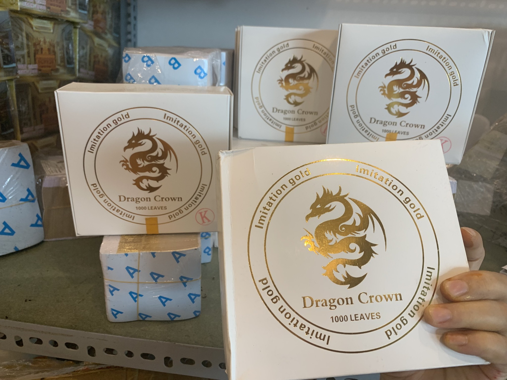 1000 lá vàng Rồng khổ 14cm x 14cm chuyên dát vàng tượng phật, trang trí đồ nội thất