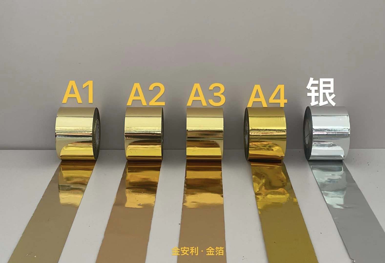 Lá vàng cuộn Chaco Gold cuộn lá vàng 24K công nghiệp dài 120m,rộng 4/8/16cm dùng trong dát vàng đồ mỹ nghệ, trái cây