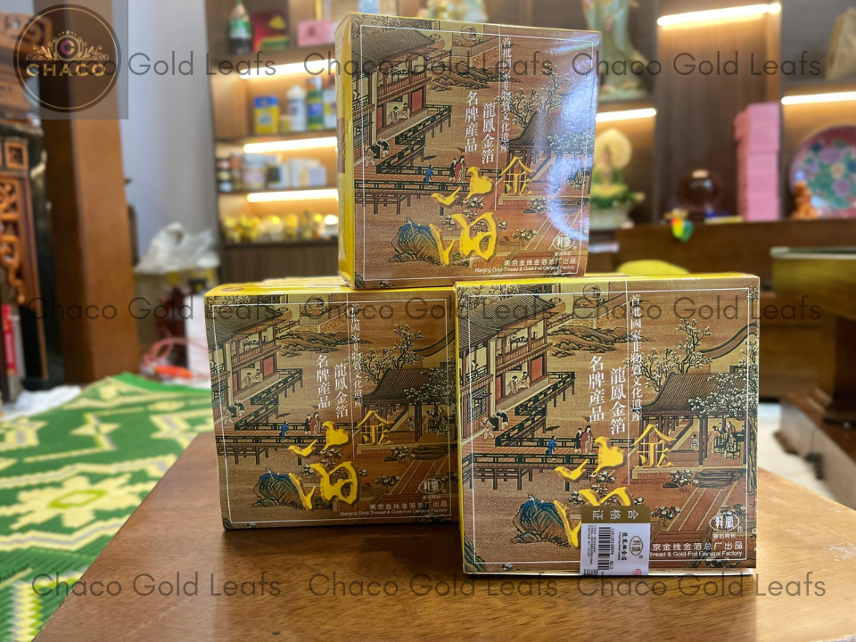 Vàng quỳ 24k Nam Kinh 9.33×9.33 cm hộp 500 lá