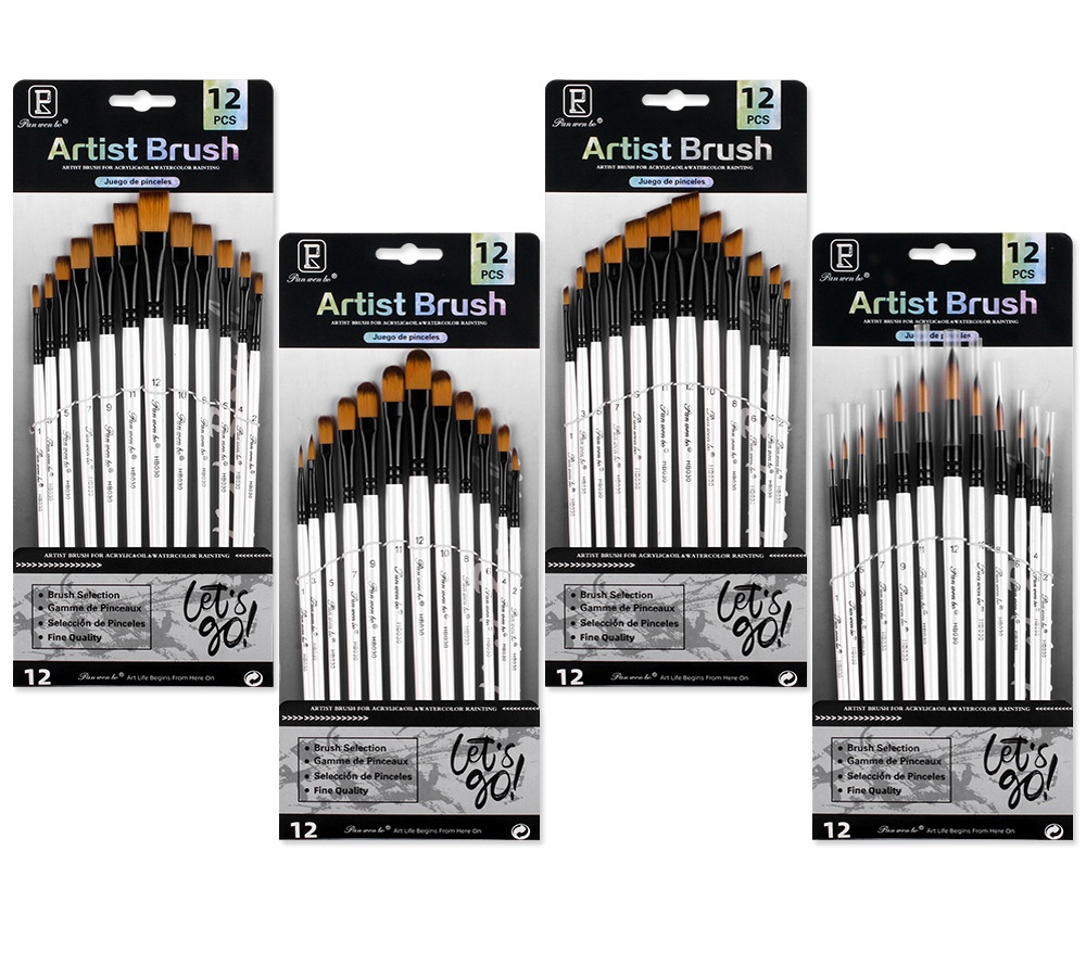 Sét Bộ 12 cọ chuyên dùng vẽ tranh sơn dầu acrylic cao cấp