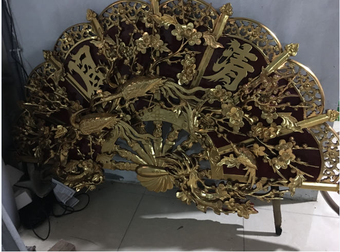 Quạt thờ gỗ tàu chuối chưa sơn loại đẹp