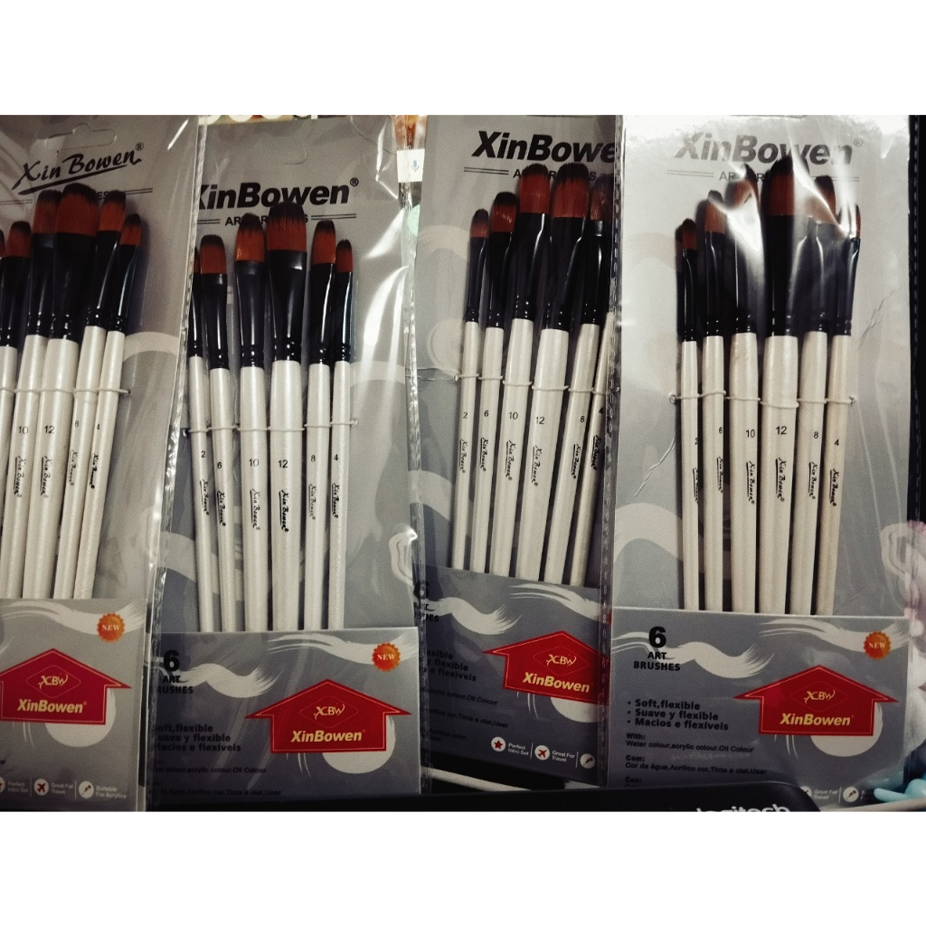 Bộ 6 cọ trắng oval dùng để vẽ tranh