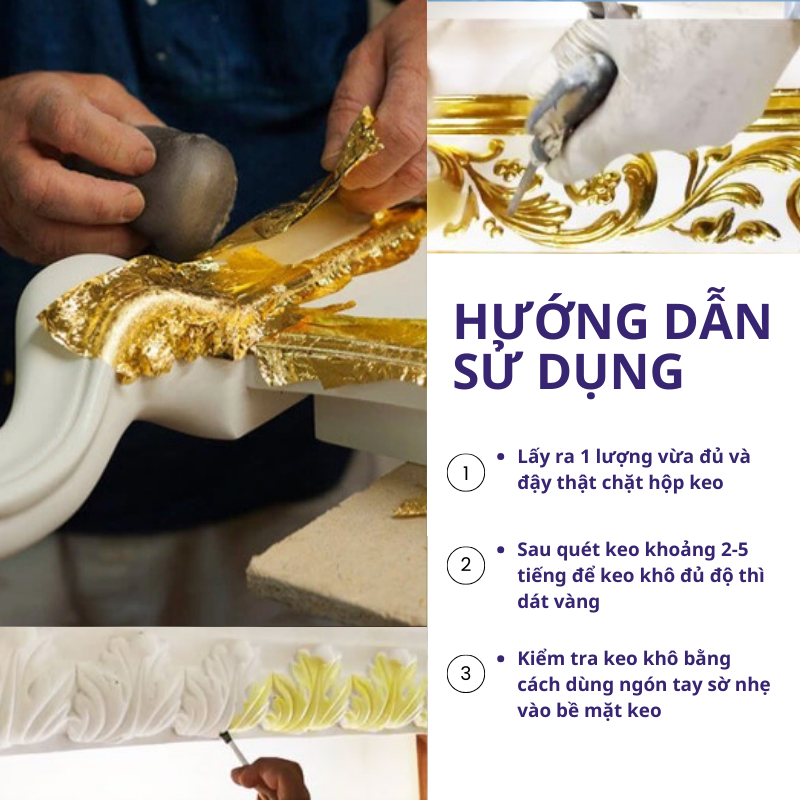 Keo dán vàng 718 Chaco Gold gốc PU chuyên dụng dát vàng tượng phật, dùng để trang trí nội thất