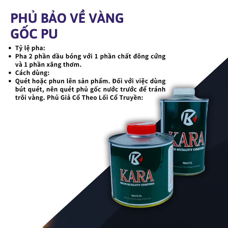 Phủ bóng bảo vệ lá vàng Chaco Gold gốc PU gốc nước, phủ bảo vệ khi dát vàng giữ màu chống xỉn màu nhanh khô an toàn