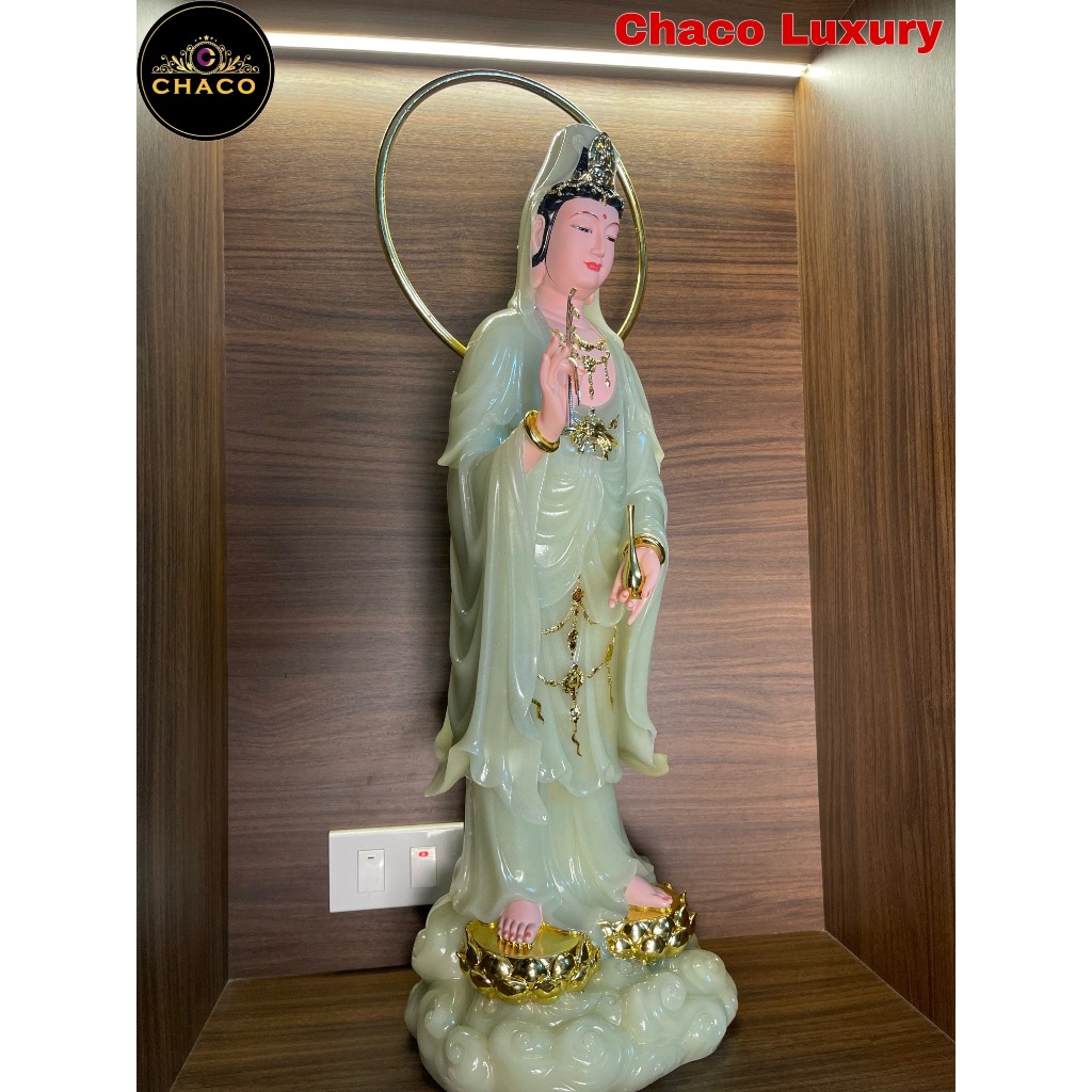 TƯỢNG QUÁN THẾ ÂM BỒ TÁT TOẠ LIÊN HOA CAO CẤP 26INCH