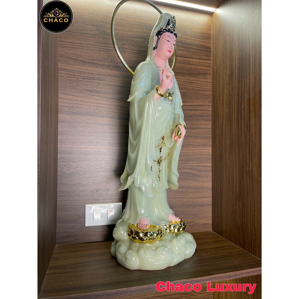 TƯỢNG QUÁN THẾ ÂM BỒ TÁT TOẠ LIÊN HOA CAO CẤP 26INCH