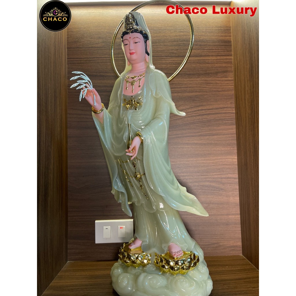 TƯỢNG QUÁN THẾ ÂM BỒ TÁT TOẠ LIÊN HOA CAO CẤP 26INCH