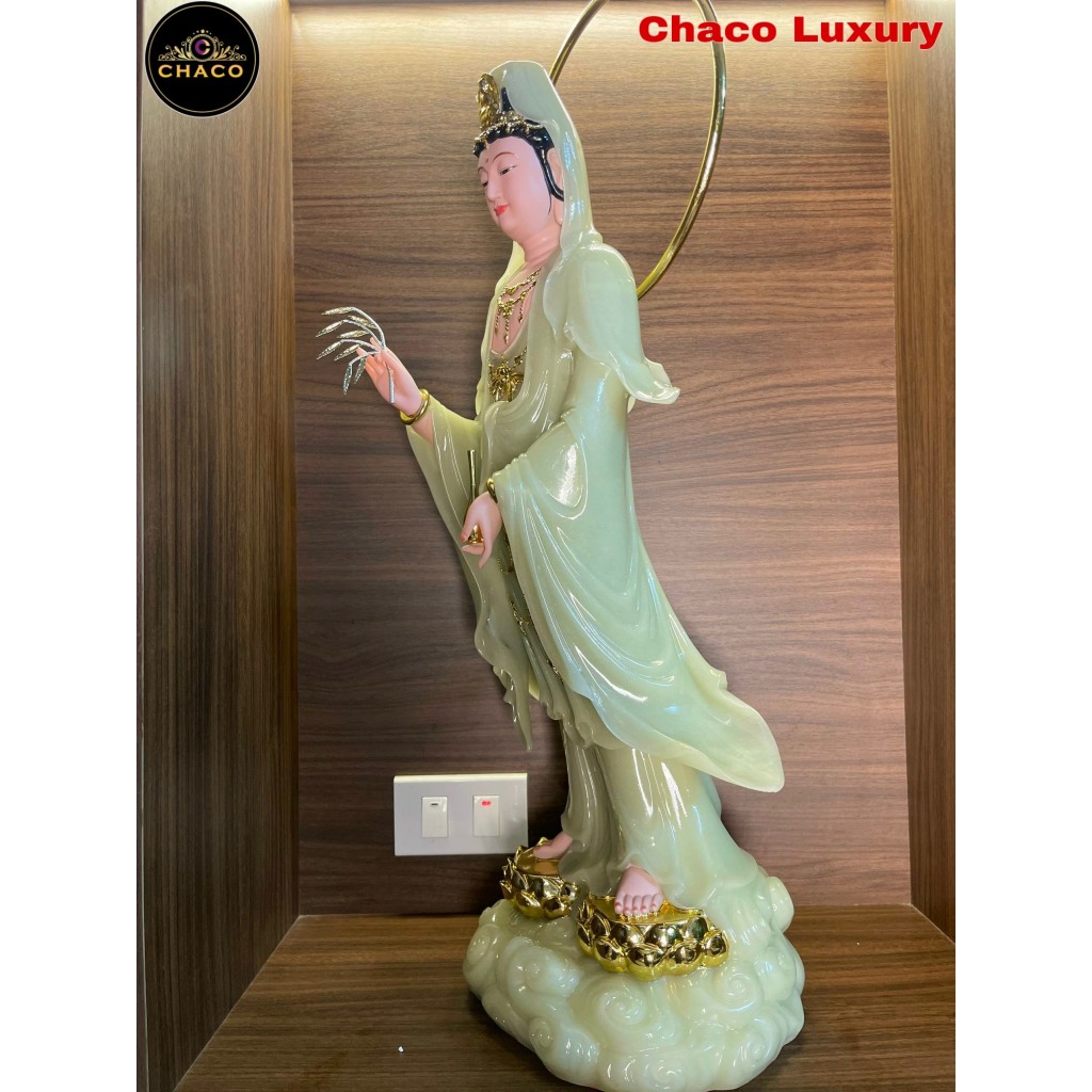 TƯỢNG QUÁN THẾ ÂM BỒ TÁT TOẠ LIÊN HOA CAO CẤP 26INCH