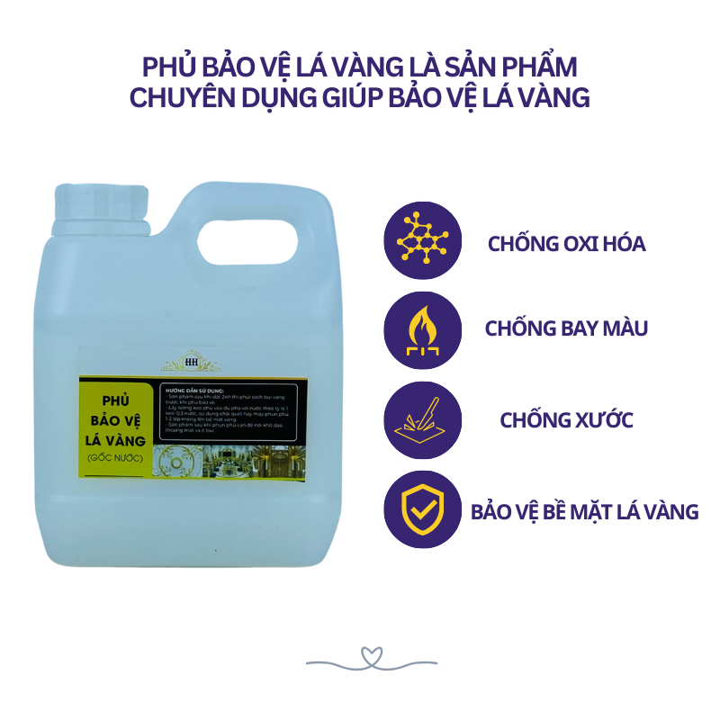 Phủ bảo vệ lá vàng Chaco Gold gốc nước phủ bóng dành cho dát vàng bảo vệ vàng chống xước chống xỉn màu an toàn
