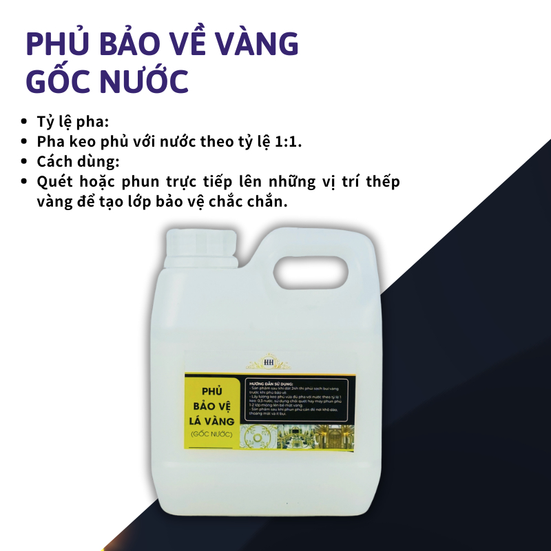 Phủ bảo vệ lá vàng Chaco Gold gốc nước phủ bóng dành cho dát vàng bảo vệ vàng chống xước chống xỉn màu an toàn