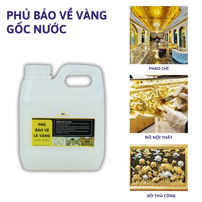 Phủ bảo vệ lá vàng Chaco Gold gốc nước phủ bóng dành cho dát vàng bảo vệ vàng chống xước chống xỉn màu an toàn