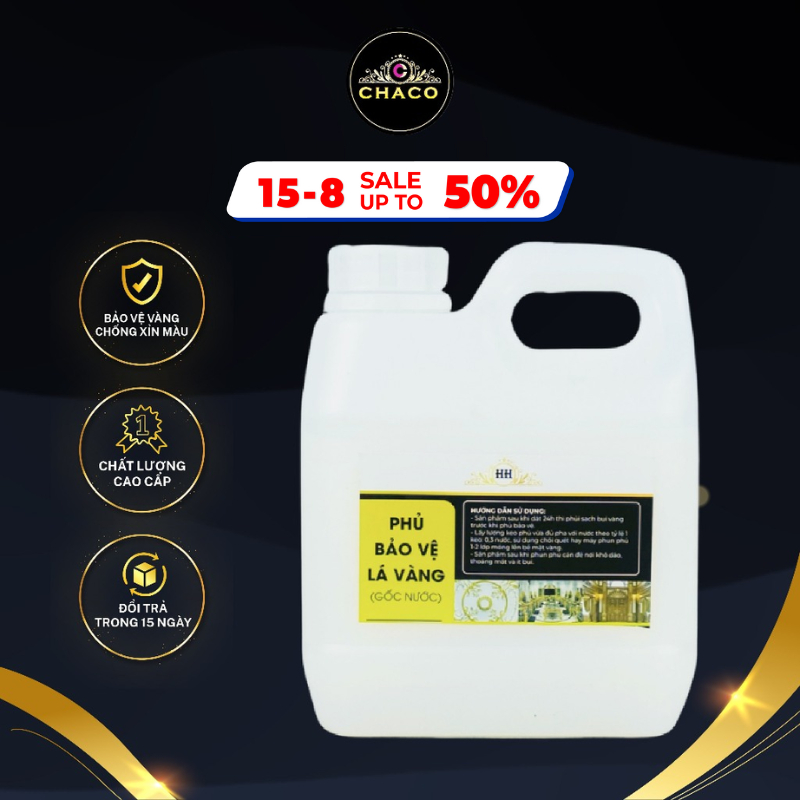 Phủ bảo vệ lá vàng Chaco Gold gốc nước phủ bóng dành cho dát vàng bảo vệ vàng chống xước chống xỉn màu an toàn