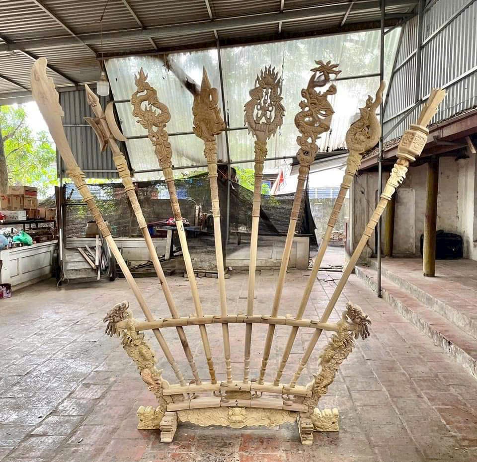 Bộ Chấp Kích – Binh Khí thờ bằng gỗ, mẫu siêu khủng