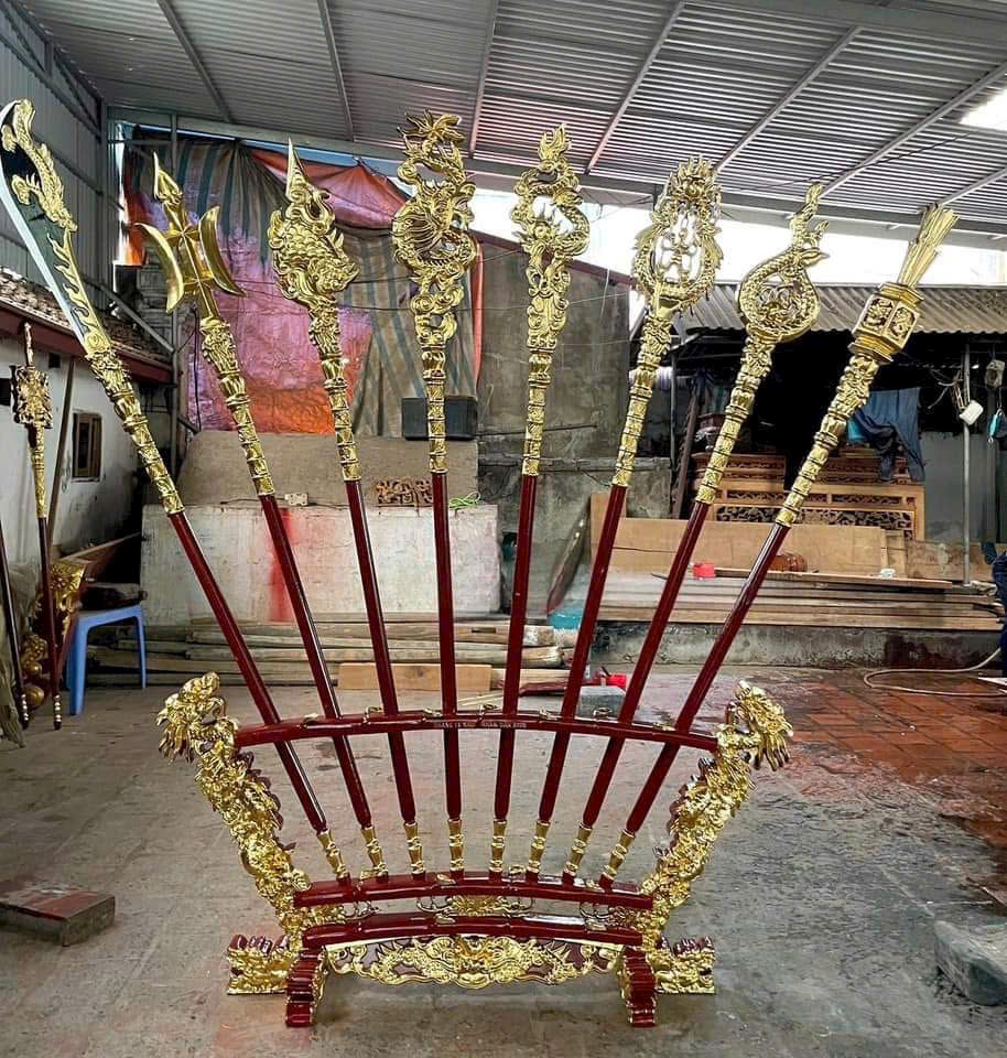 Bộ Chấp Kích – Binh Khí thờ bằng gỗ, mẫu siêu khủng