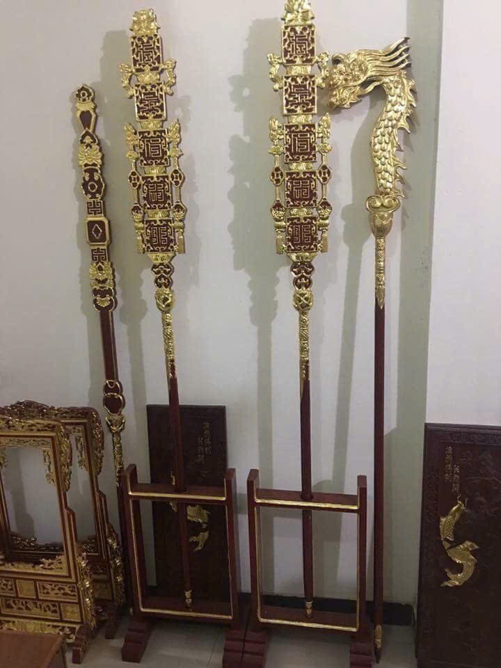 Bộ Chấp Kích – Binh Khí thờ bằng gỗ, mẫu siêu khủng