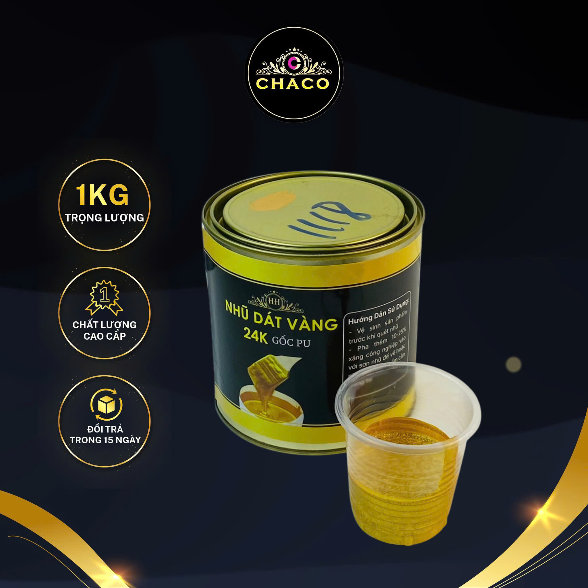 [HỘP 1KG] NHŨ VÀNG 24K GỐC PU - CHACO