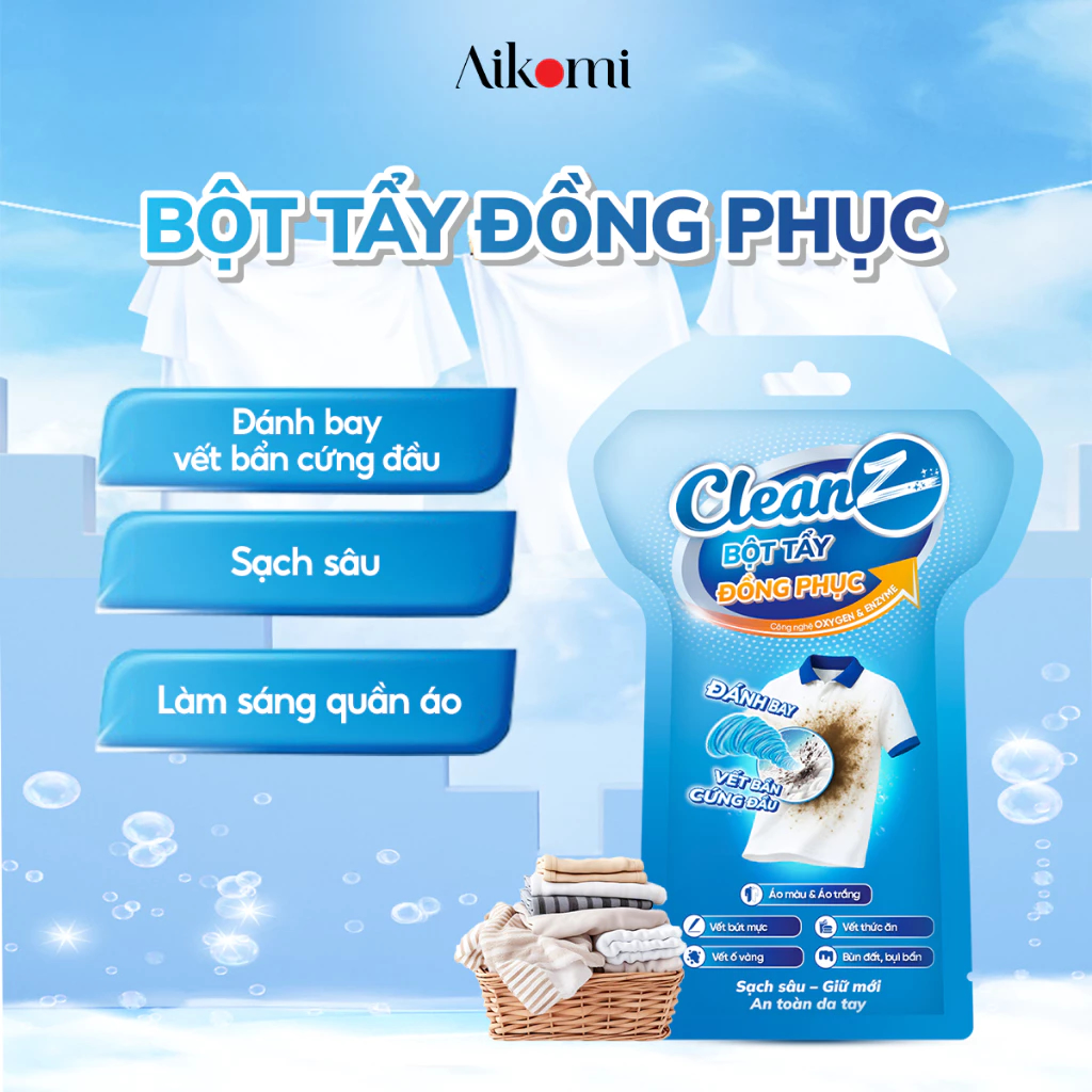 RA MẮT SẢN PHẨM MỚI: BỘT TẨY ĐỒNG PHỤC CLEANZ GIỮ ĐỒNG PHỤC LUÔN TRẮNG SẠCH, BỀN MÀU