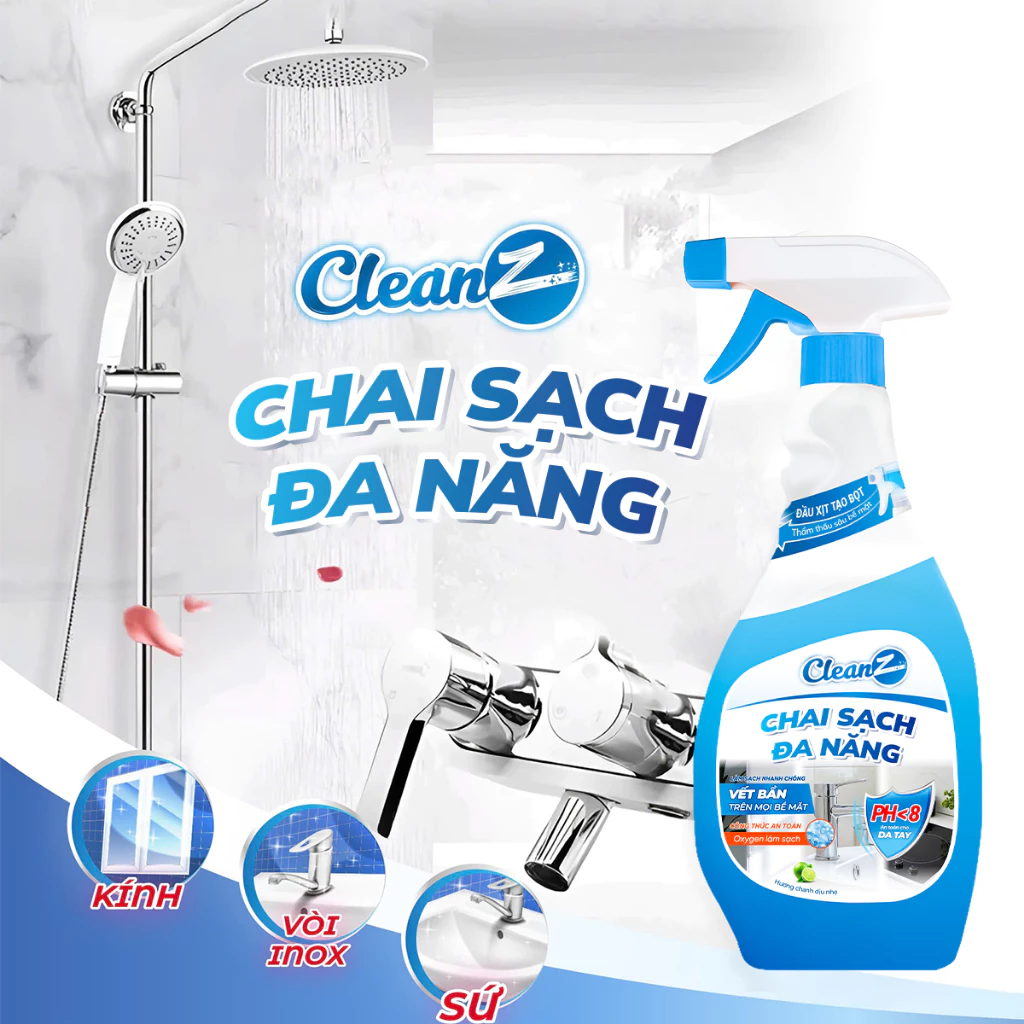 CHAI SẠCH ĐA NĂNG CLEANZ HƯƠNG CHANH - GIẢI PHÁP LÀM SẠCH VÀ KHỬ MÙI TƯƠI MÁT CHO KHÔNG GIAN