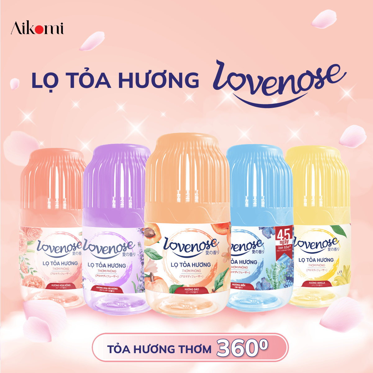 Lọ toả hương Lovenose thơm 360 độ - Lựa chọn số 1 của mọi gia đình Việt