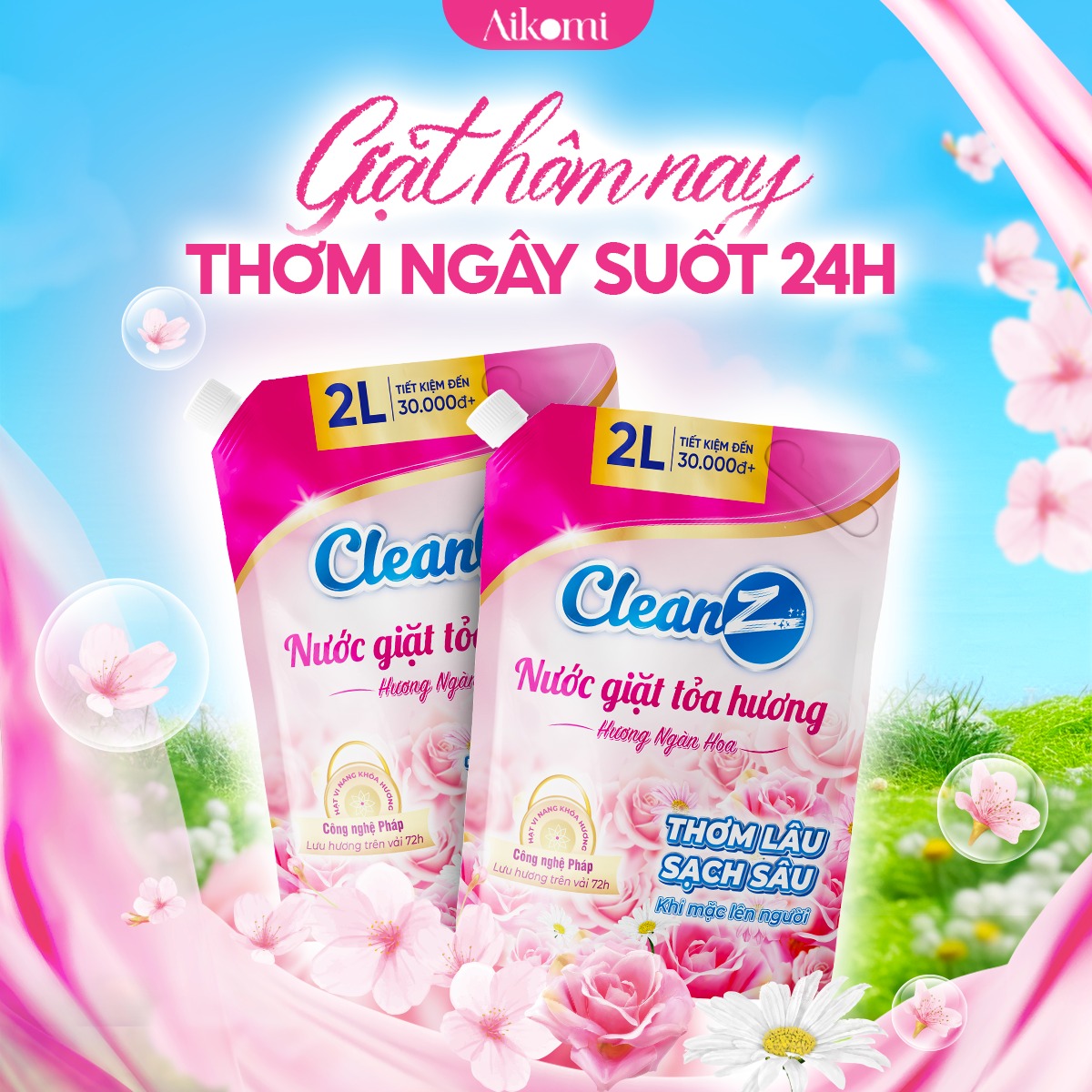 NƯỚC GIẶT TOẢ HƯƠNG CLEANZ - BÍ QUYẾT CHO QUẦN ÁO CÀNG MẶC CÀNG THƠM